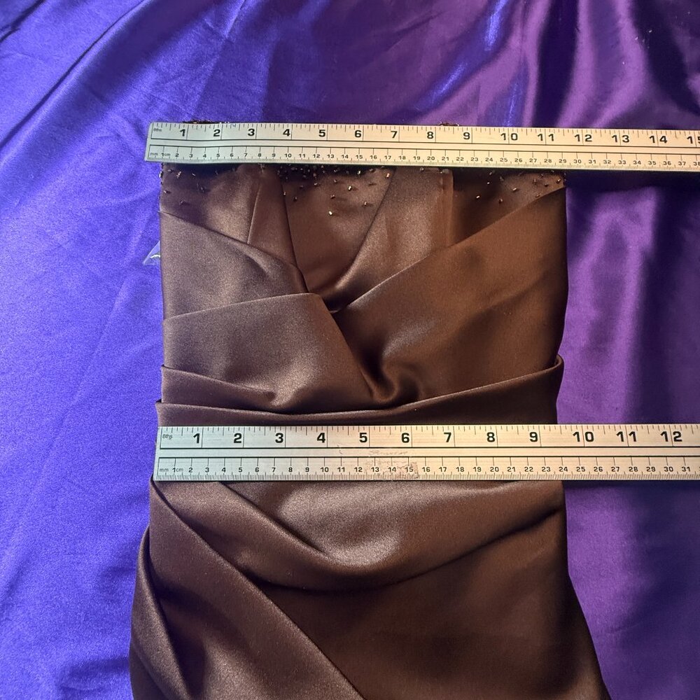 New📌Alfred Angelo Draped Bodice Crystal Beading Bridesmaid - Formal -Prom Dress - Picture 13 of 16